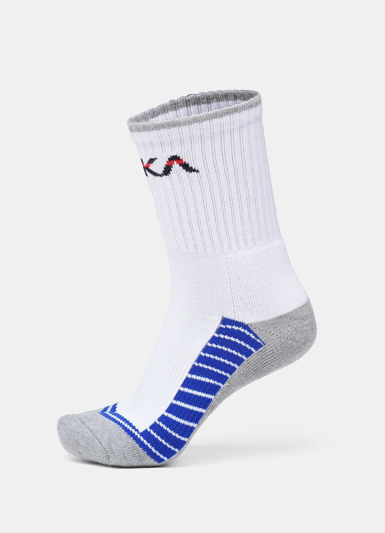 TYKA MERINO TECH PRO EXTREME CUSHION SOCKS CREW White R.Blue L